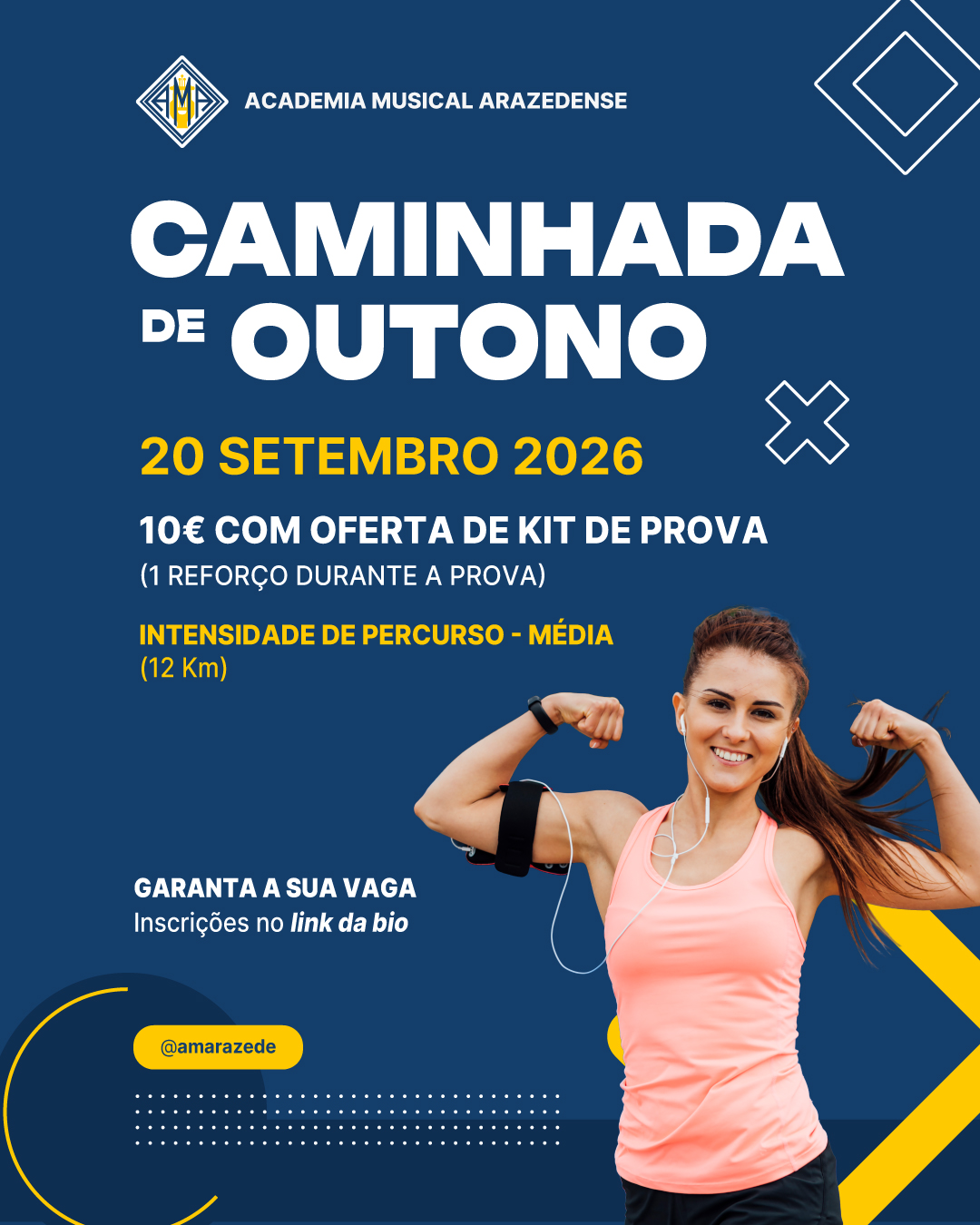 caminhada de outono 2026 redes sociais
